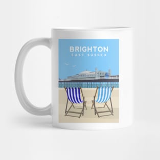 Brighton Pier and Beach, East Sussex Mug